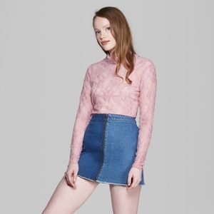 NWT Wild Fable Long Sleeve Sheer Lace Turtleneck